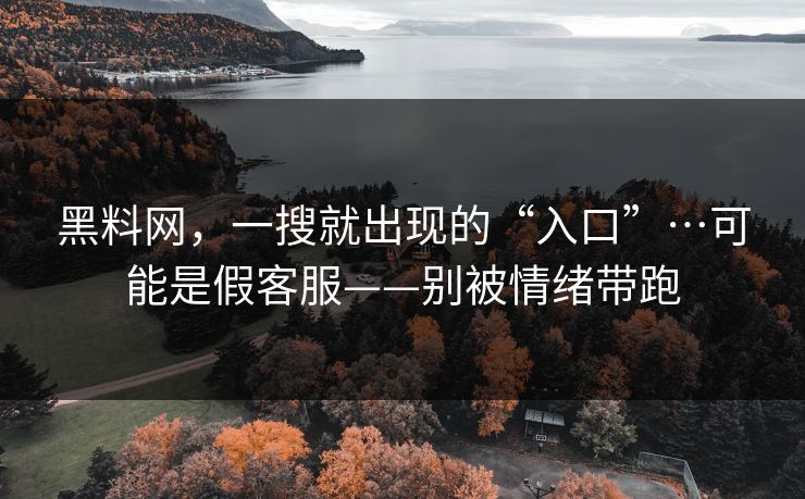 黑料网，一搜就出现的“入口”…可能是假客服——别被情绪带跑