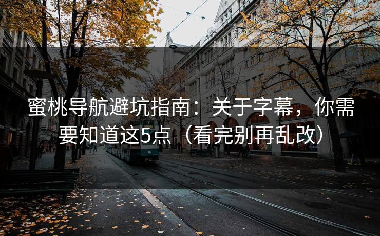 蜜桃导航避坑指南:关于字幕,你需要知道这5点(看完别再乱改)