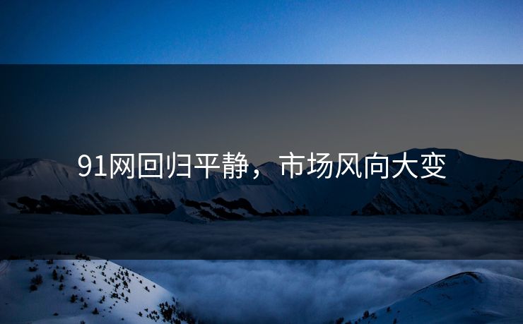 91网回归平静，市场风向大变